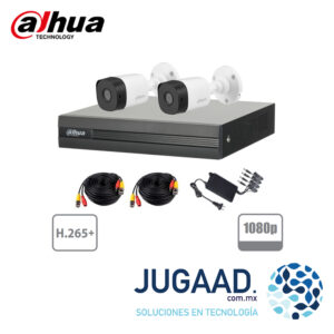 Dahua Kit 4 canales 2 megapixeles. 2 cámaras 1080p.