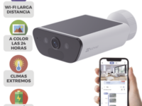 camara de bateria con panel solar integrado / 4k resolucion / wi fi 6 / vision nocturna / detección humana y de vehiculos / batería de 10400 mah / ip65