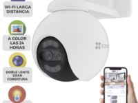 cámara pt / wi fi / lente dual / panorámica 360° / resolución 4k / visión nocturna colorfull / ia detección de humanos y vehiculos / alarma con sirena y luz / ip65