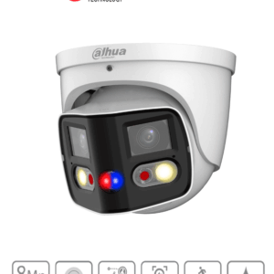 dahua ipc pdw3849 a180 as pv cámara ip wizsense eyeball con multivisión en dos sensores de 4mp, ofreciendo un ángulo de 180°. con ir de 25 m, led de 20 m, disuasión activa, eptz, micrófono, altavoz, y protección ip67. #pano180 #mv