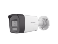 [audio bidireccional + dual light + colorvu] bala turbohd 3k (5 megapixel) / lente 2.8 mm angulo de vision 112° / 30 mts ir exir + 20 mts luz blanca / micrófono y bocina integrado / exterior ip67 / metal / dwdr
