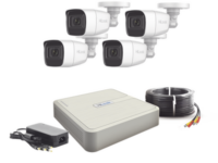 (micrÓfono integrado) kit turbohd 1080p lite / dvr 4 canales / audio por coaxitron / 4 cámaras bala de policarbonato con micrófono integrado