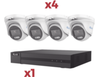 [kit] dvr 4 canales turbohd + 1 canal ip / 2 megapixel (1080plite) / acusense lite / audio por coaxitron / 1 bahia de disco duro / 4 cámaras metalicas / 2 megapixel tipo turret / colorvu lite + microfono integrado