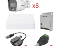 kit turbohd con audio 1080p / dvr 8 canales 1080p lite / 8 cámaras bala (exterior 2.8 mm) / transceptores / conectores / fuente de poder / audio por coaxitron