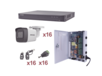 kit turbohd 1080p / dvr 16 canales / 16 cámaras bala (exterior 2.8 mm) / transceptores / conectores / fuente de poder profesional