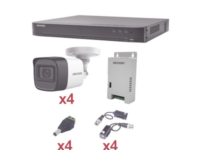 kit turbohd 1080p / dvr 4 canales / 4 cámaras bala (exterior 2.8 mm) / transceptores / conectores / fuente de poder profesional
