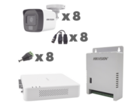 kit turbohd 1080p / dvr 8 canales con audio por coaxitron / 8 cámaras con micrófono integrado 101° visión/ luz blanca + ir visión nocturna / transceptores / conectores / fuente de poder profesional