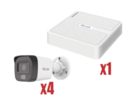 kit ip 4megapixel / nvr de 4 canales con 4 puertos poe / 4 cámaras ip dual light con microfono