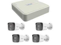 kit ip 4 megapixel / nvr de 4 canales con 4 puertos poe / 4 cámaras ip dual light con micrófono integrado / bala para exterior