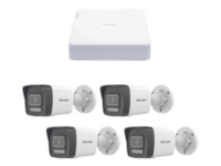 kit ip 1080p (2 megapixel) / nvr de 4 canales con 4 puertos poe / 4 cámaras ip bala colorvu lite y acusense lite / micrófono integrado