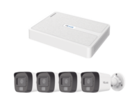 kit ip 2 megapixel / nvr de 8 canales con 8 puertos poe / 4 cámaras ip bala dual light para exterior / micrófono integrado