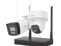 kit ip inalámbrico 4 megapixel / nvs 4 canales / 1 cámara bala exterior + 1 cámara turret interior con lente 2.8 mm y dual light / audio bidireccional (micrófono y bocina) / soporta micro sd de 512 gb