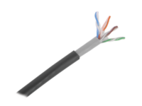 bobina de cable de 305 metros (1000 pies), cat5e, con gel, para intemperie, doble forro extrema humedad, bajo tierra, ul, color negro para aplicaciones en video vigilancia, y redes de alta velocidad.