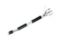 bobina de cable de 152 metros (499 pies), cat5e, ftp, blindado, para intemperie, color negro, ul, color negro, para aplicaciones en video vigilancia, redes de datos