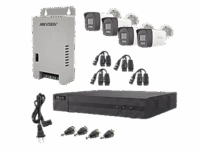kit hilook audio bidireccional turbohd 1080p / dvr metalico 4 canales / 4 cámaras bala (exterior) con bocina y micrófono integrado / 1 fuente de poder / accesorios